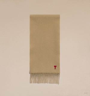 Ami Paris Ami De Coeur Scarf Champagne | WEFL9315