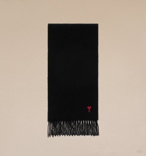 Ami Paris Ami De Coeur Scarf Negros | WMBA2626