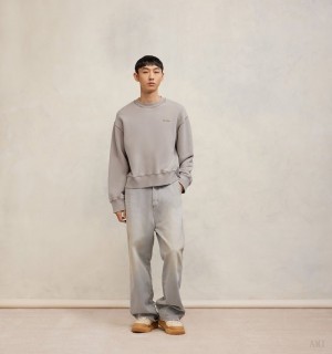 Ami Paris Fade Out Sweatshirt Clay | PHQQ5808