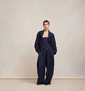 Ami Paris Jumpsuit With Floating Panels Azules | XFZT5539