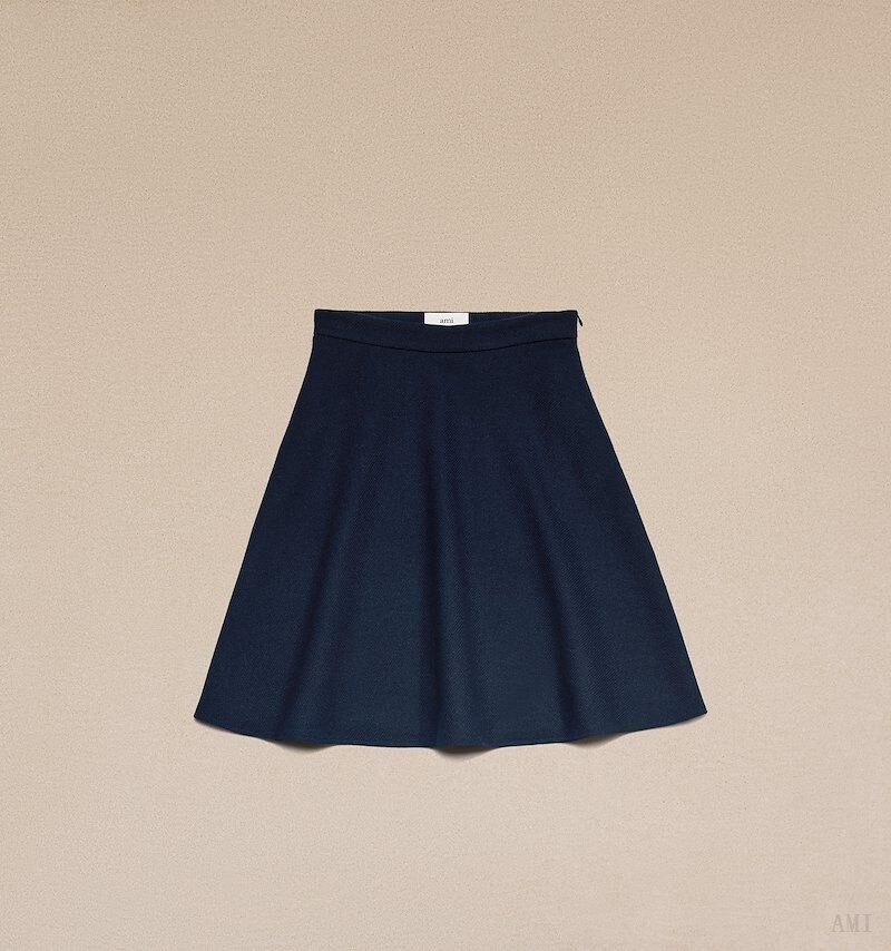 Ami Paris A Line Midi Skirt Azules | GICB8267