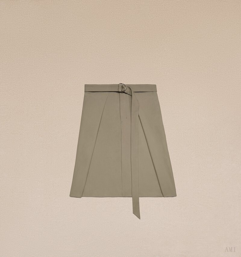 Ami Paris A Line Skirt With Floating Panels Grises Marrom | VNYP9414