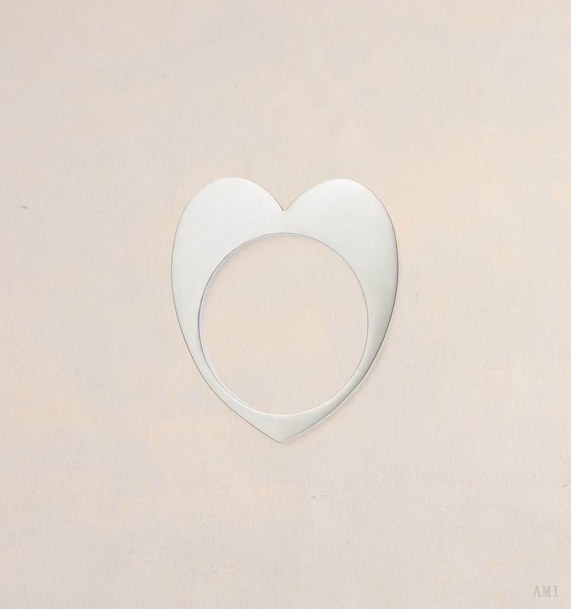 Ami Paris Abstract Heart Ring Plateados | ZXPV5646