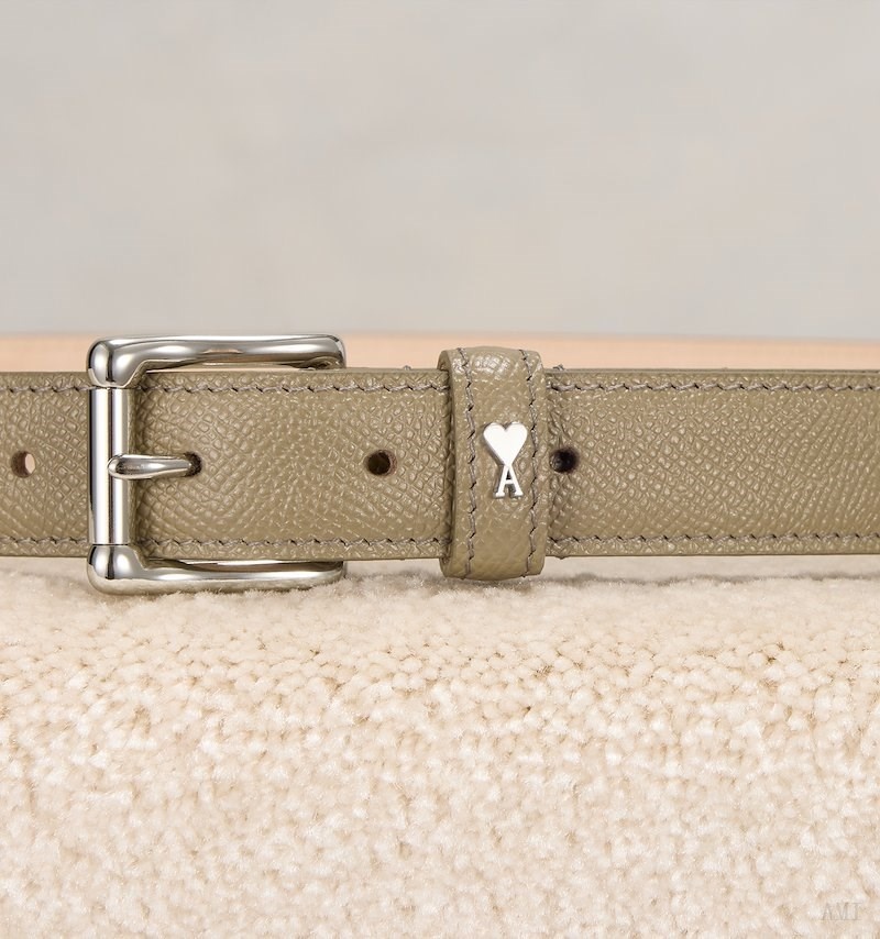 Ami Paris Ami De Coeur Belt 25 Mm Grises Marrom | KHNF1108