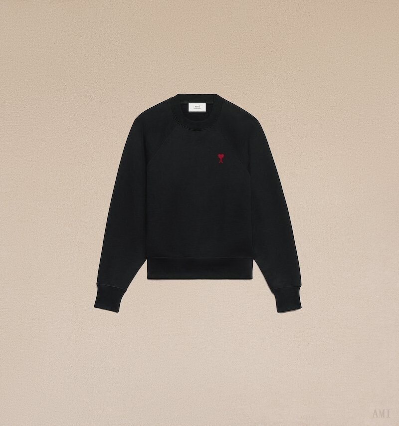 Ami Paris Ami De Coeur Boxy Fit Sweatshirt Negros | QSKE0350