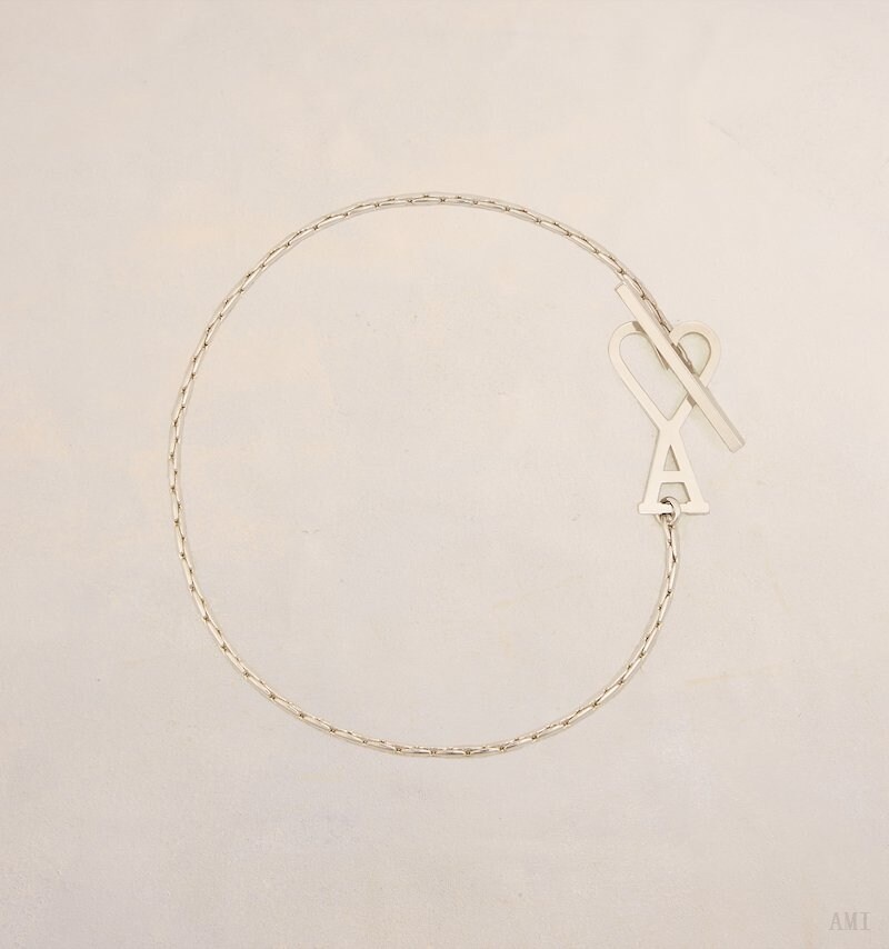 Ami Paris Ami De Coeur Chain Bracelet Plateados | WPUW0039