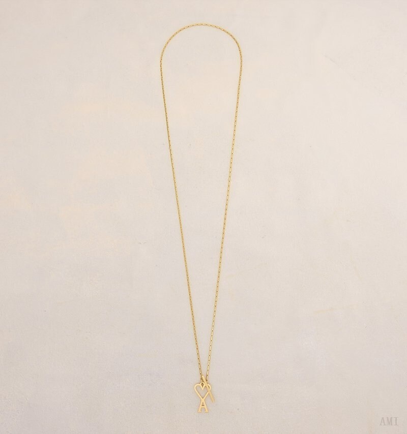 Ami Paris Ami De Coeur Chain Necklace Dorados | VTHM0117