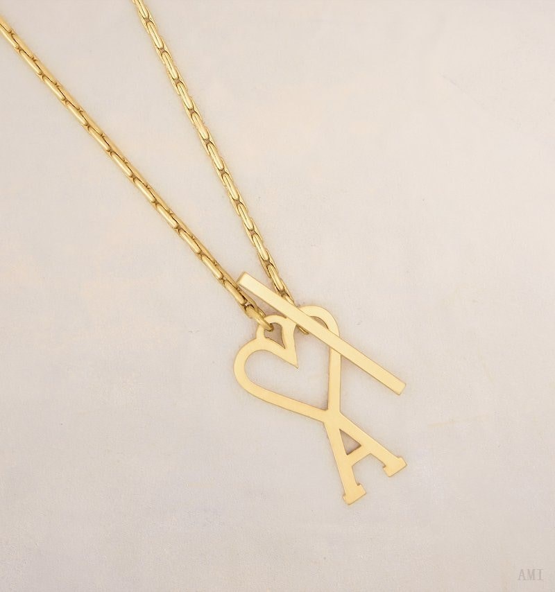 Ami Paris Ami De Coeur Chain Necklace Dorados | VTHM0117