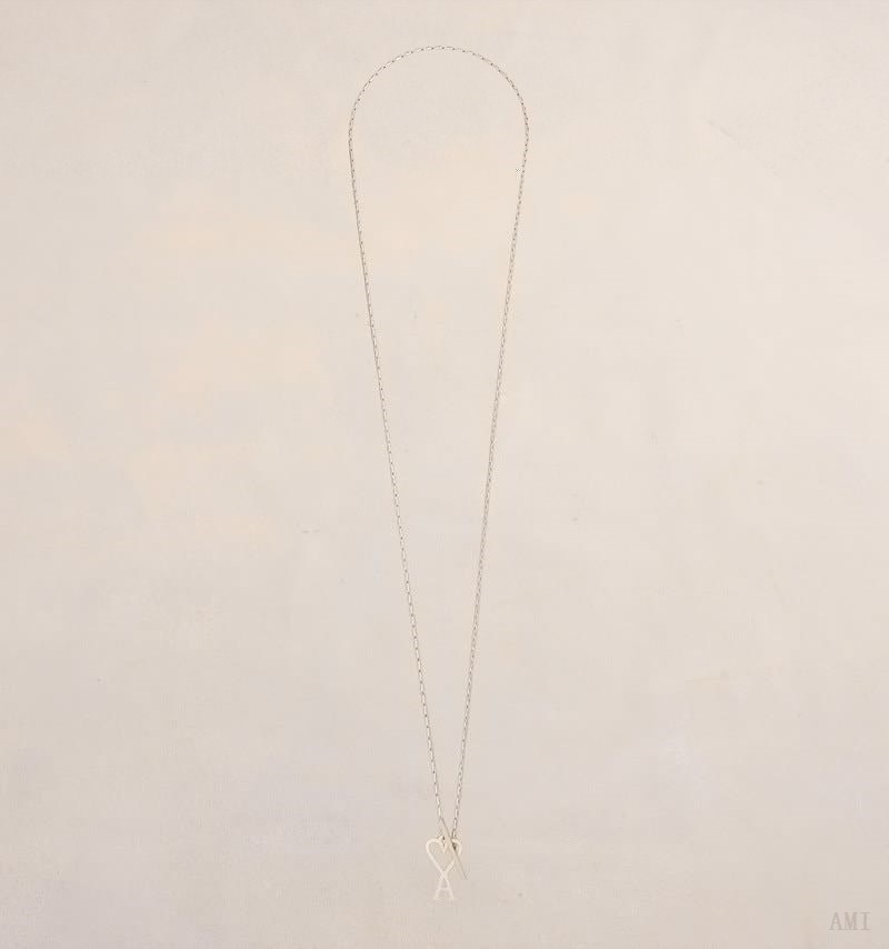 Ami Paris Ami De Coeur Chain Necklace Plateados | QANG0944