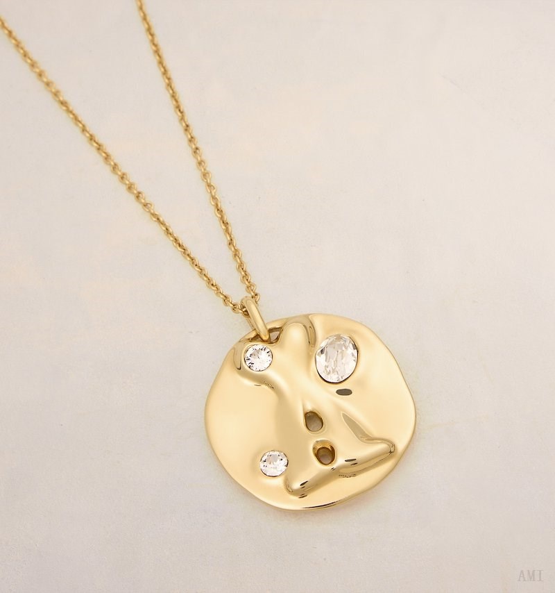 Ami Paris Ami De Coeur Medal Necklace Dorados | VRUU3542