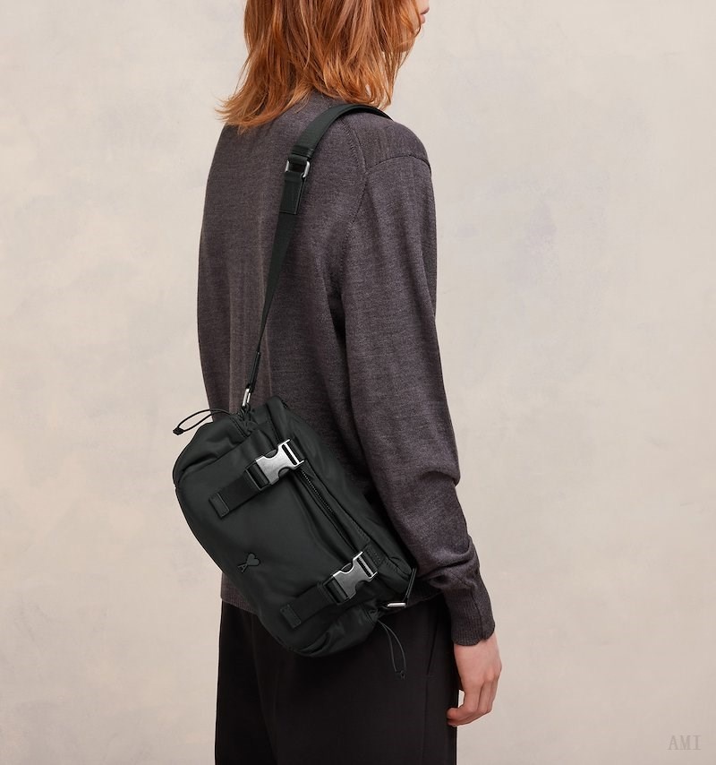 Ami Paris Ami De Coeur Messenger Bag Negros | TUAH1587