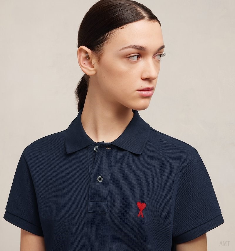 Ami Paris Ami De Coeur Polo Shirt Azules | ILSC1656