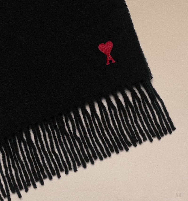 Ami Paris Ami De Coeur Scarf Negros | MJKZ2946