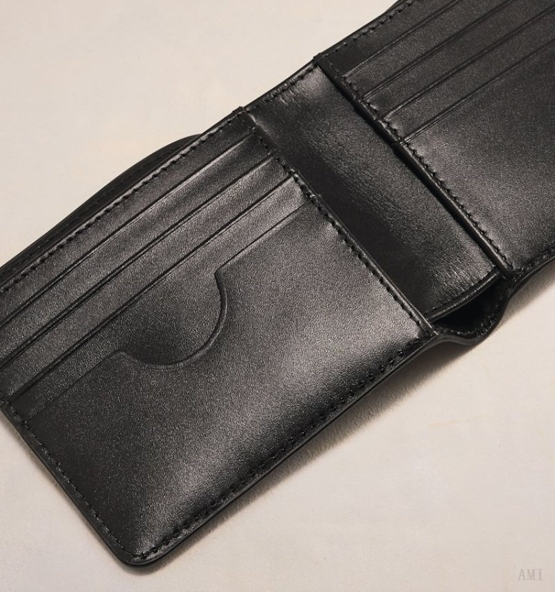 Ami Paris Ami Folded Wallet Negros | CLMD9192