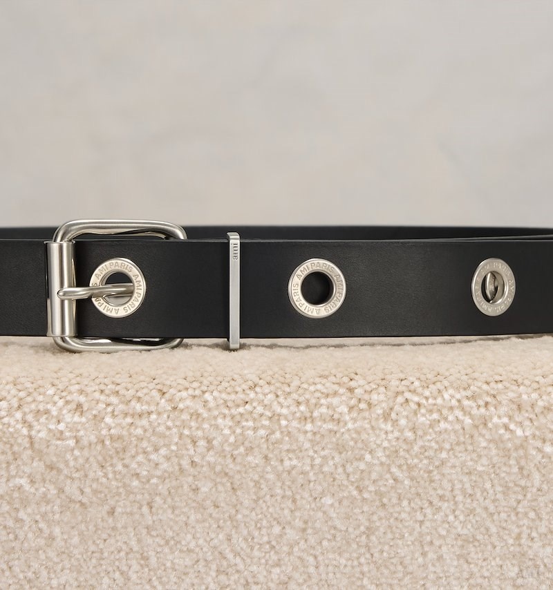 Ami Paris Ami Paris Engraved Eyelets Belt 30 Mm Negros | FUPK6637