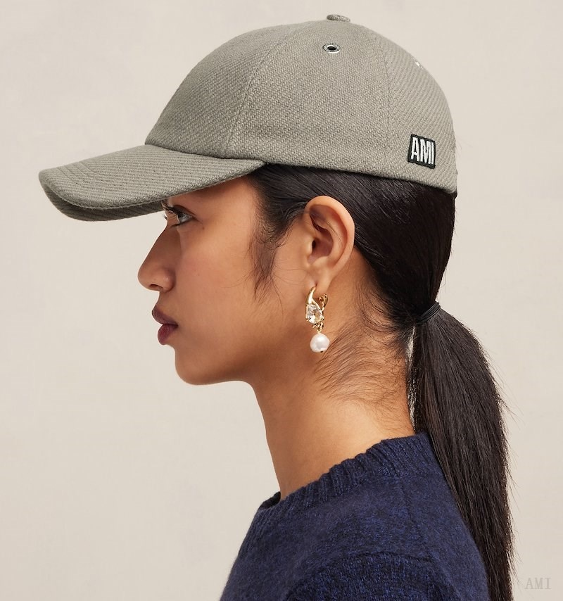 Ami Paris Ami Patch Cap Grises Marrom | UQSS3021