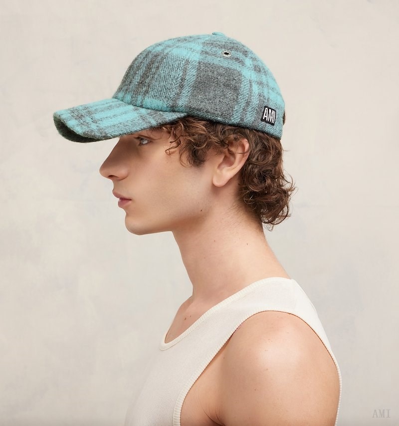 Ami Paris Ami Patch Cap Turquesa Grises | IZRD1492