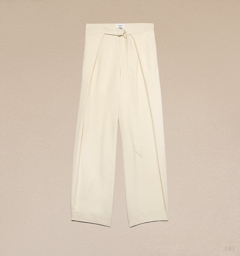 Ami Paris Anchos Fit Trousers With Floating Panels Blancos | ZWZC0243