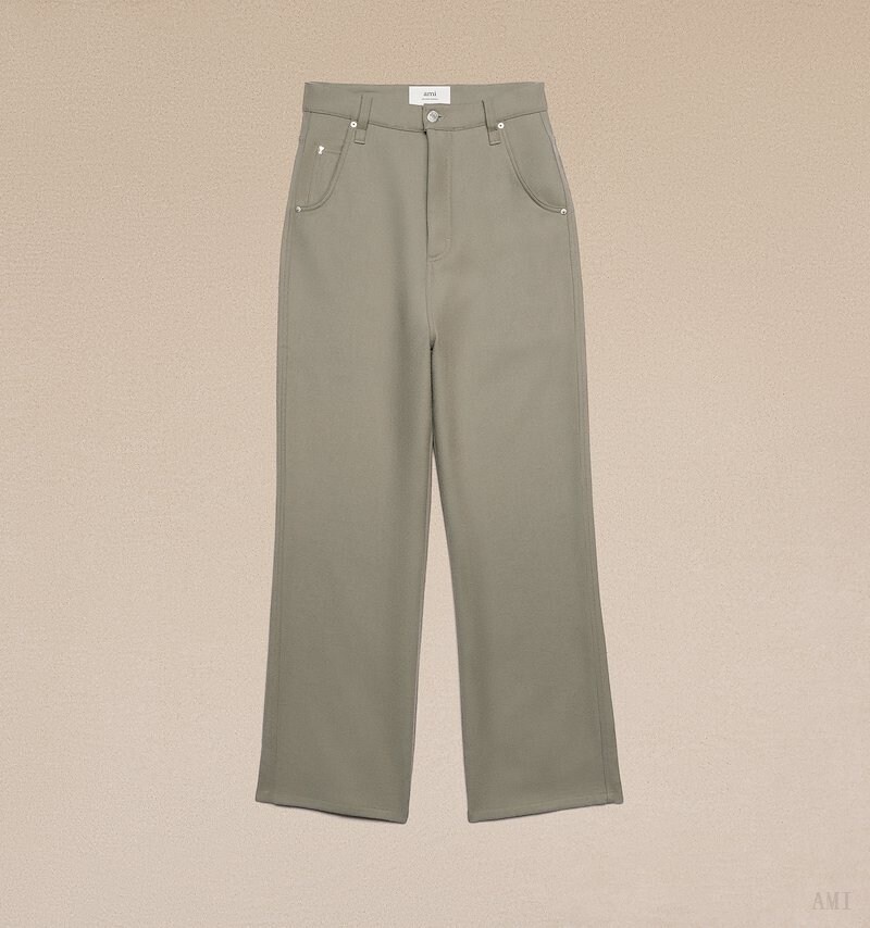 Ami Paris Baggy Fit Trousers Grises Marrom | UVJC1949