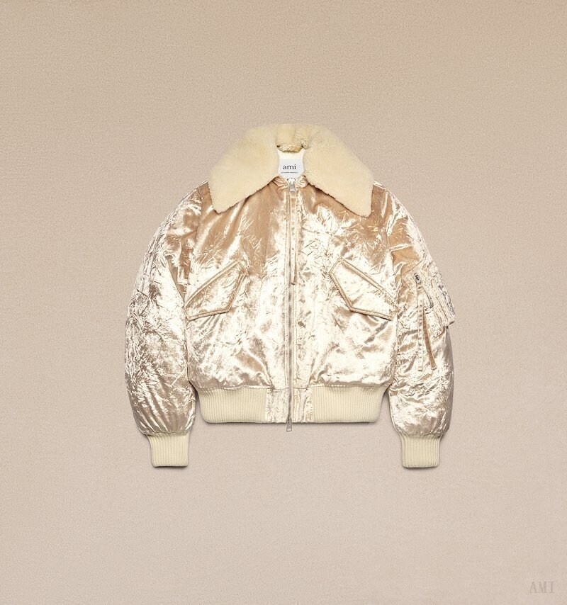 Ami Paris Boxy Fit Jacket Champagne | CNDL0920