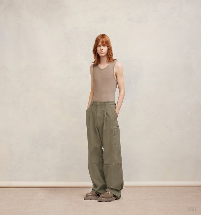 Ami Paris Cargo Trousers Kaki | UMAQ2759