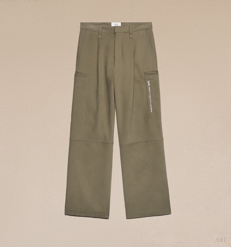 Ami Paris Cargo Trousers Kaki | UMAQ2759