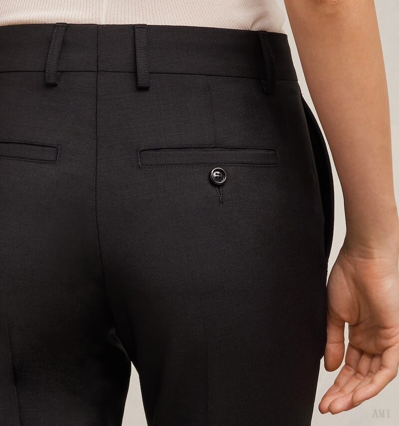 Ami Paris Cigarette Trousers Negros | XZPR9877