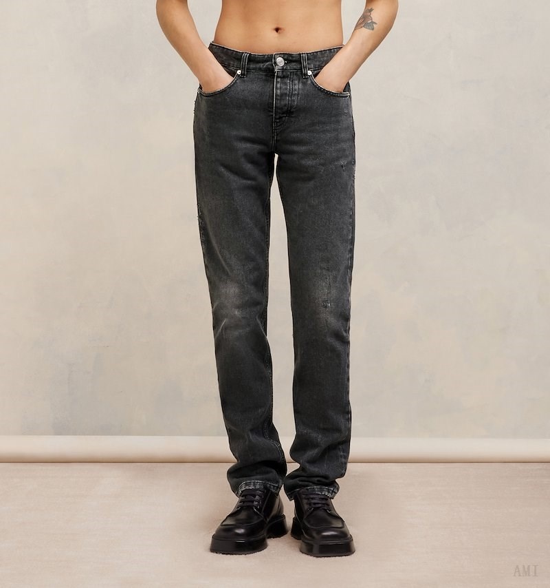 Ami Paris Classic Fit Jeans Negros | ACXN8253