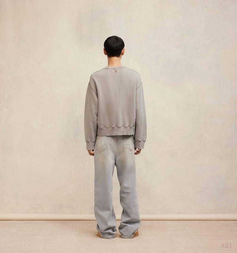 Ami Paris Fade Out Sweatshirt Clay | PHQQ5808