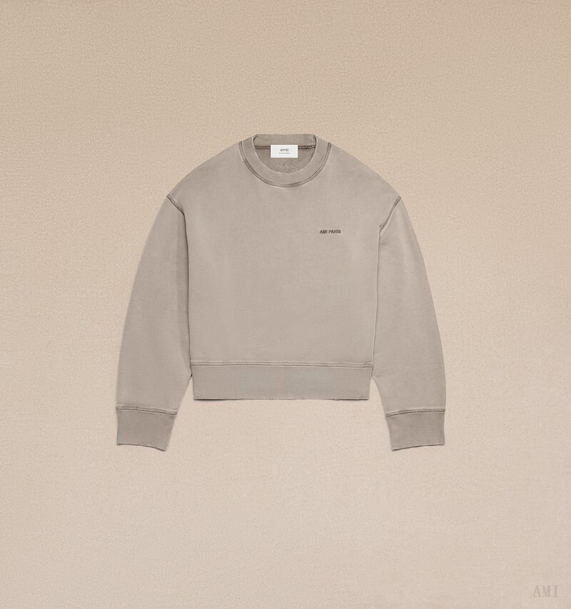 Ami Paris Fade Out Sweatshirt Clay | PHQQ5808