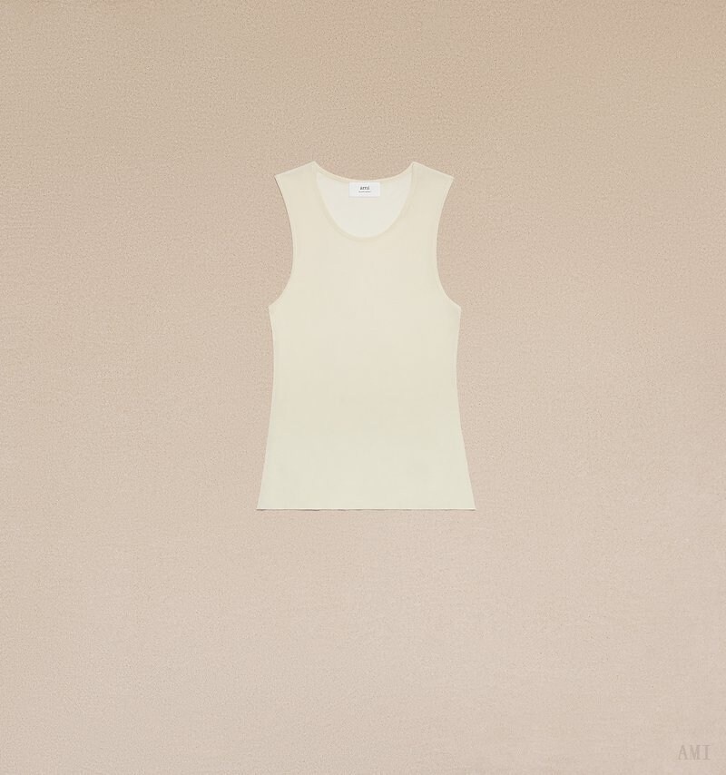 Ami Paris Long Tank top Blancos | YGGR7169