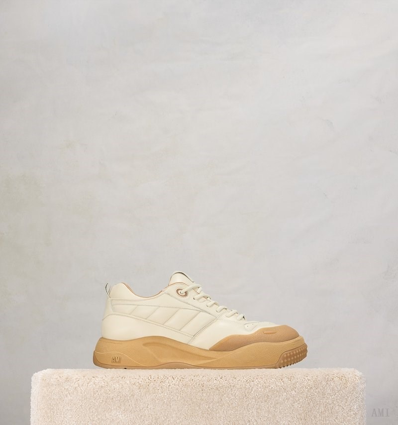 Ami Paris Low Top Ami SN1509 Sneakers Marrom Beige | QZCX7273