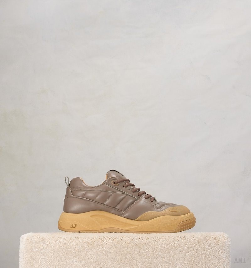 Ami Paris Low Top Ami SN1509 Sneakers Marrom Grises | XKZT6215