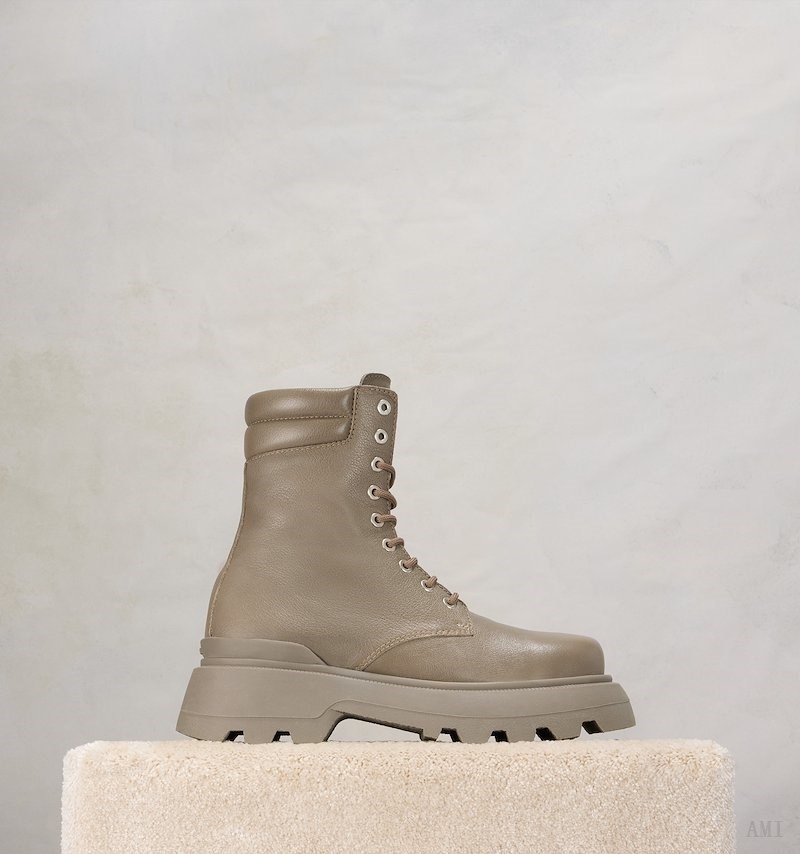 Ami Paris Lug Sole Ankle Boots Grises Marrom | TEPL3727