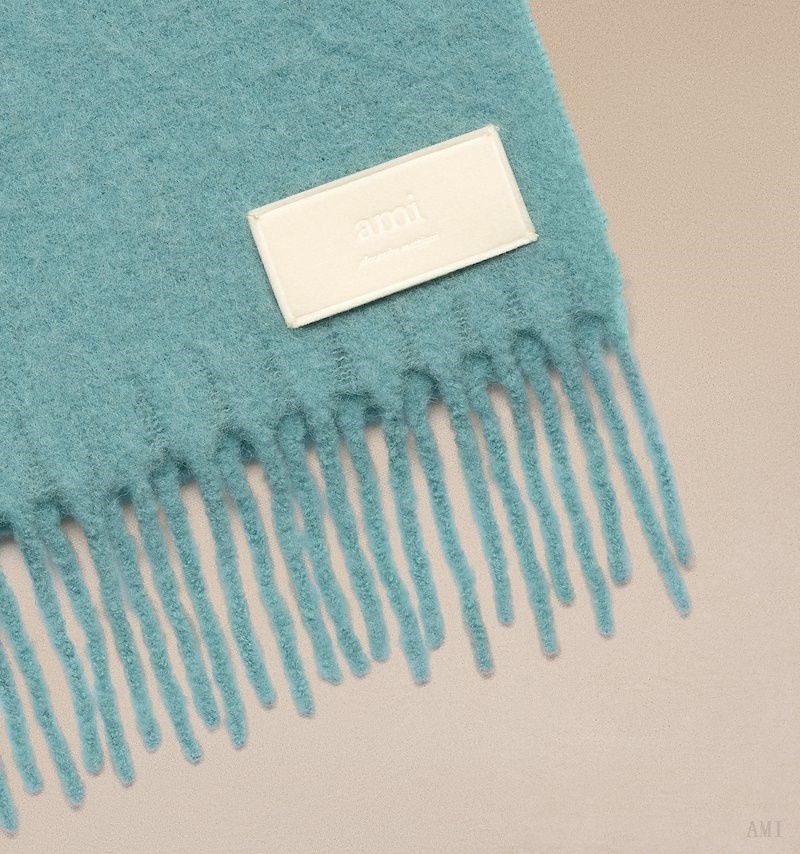 Ami Paris Oversize Ami Scarf Turquesa | FJNZ1703