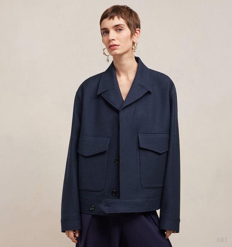 Ami Paris Oversize Buttoned Jacket Azules | ZEJJ3860