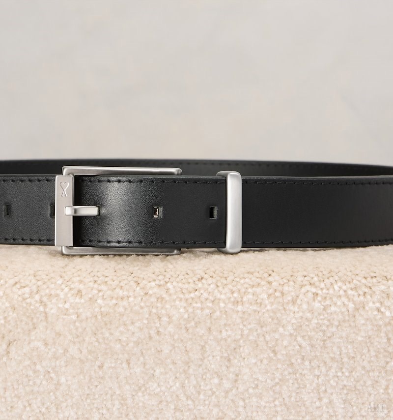 Ami Paris Rectangular Hebilla Belt 30 Mm Negros | RBDU4760