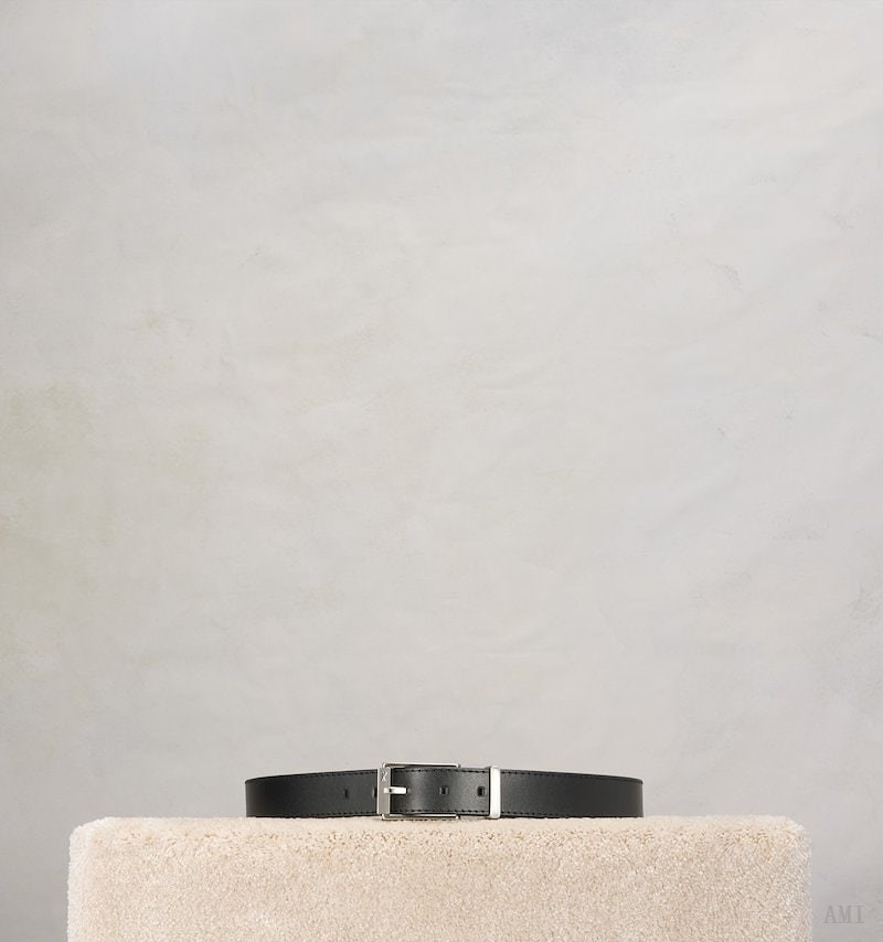 Ami Paris Rectangular Hebilla Belt 30 Mm Negros | RBDU4760