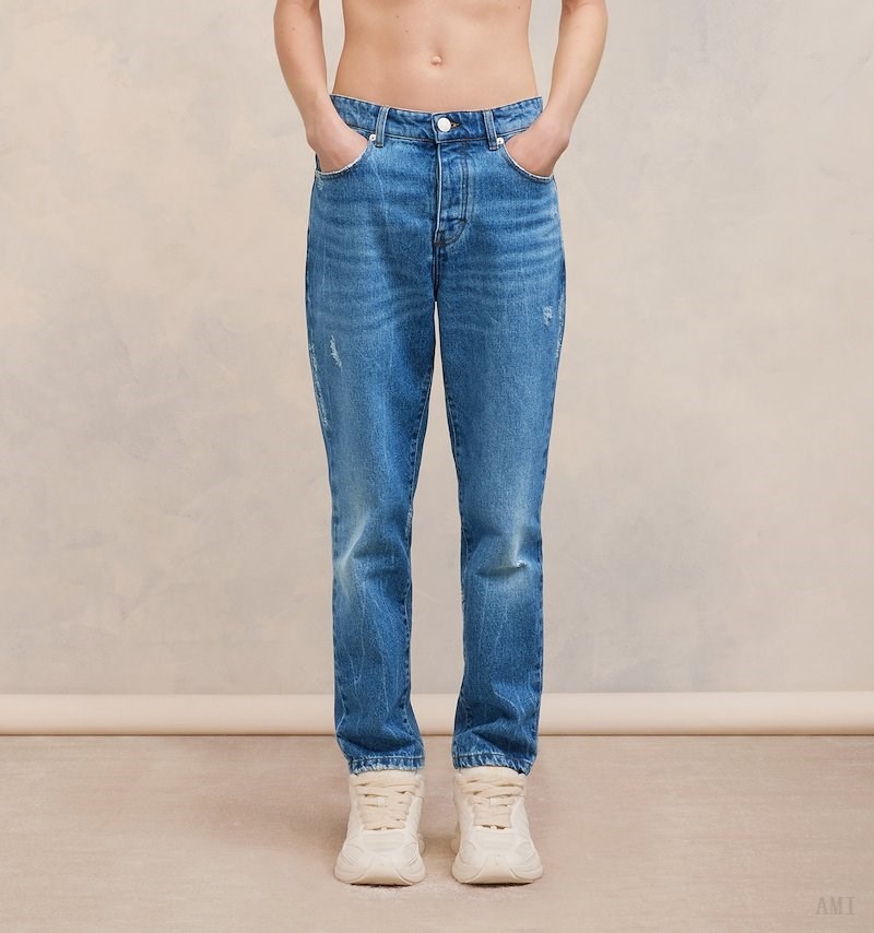 Ami Paris Tapered Fit Jeans Azules | AKSG4836