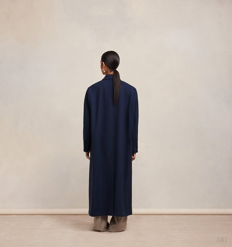 Ami Paris Three Buttons Oversized Coat Azules | JHGN2853