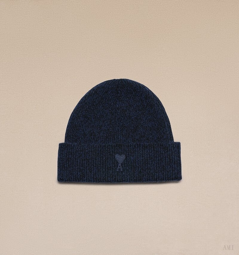 Ami Paris Tonal Ami De Coeur Beanie Azules | QMKF4800