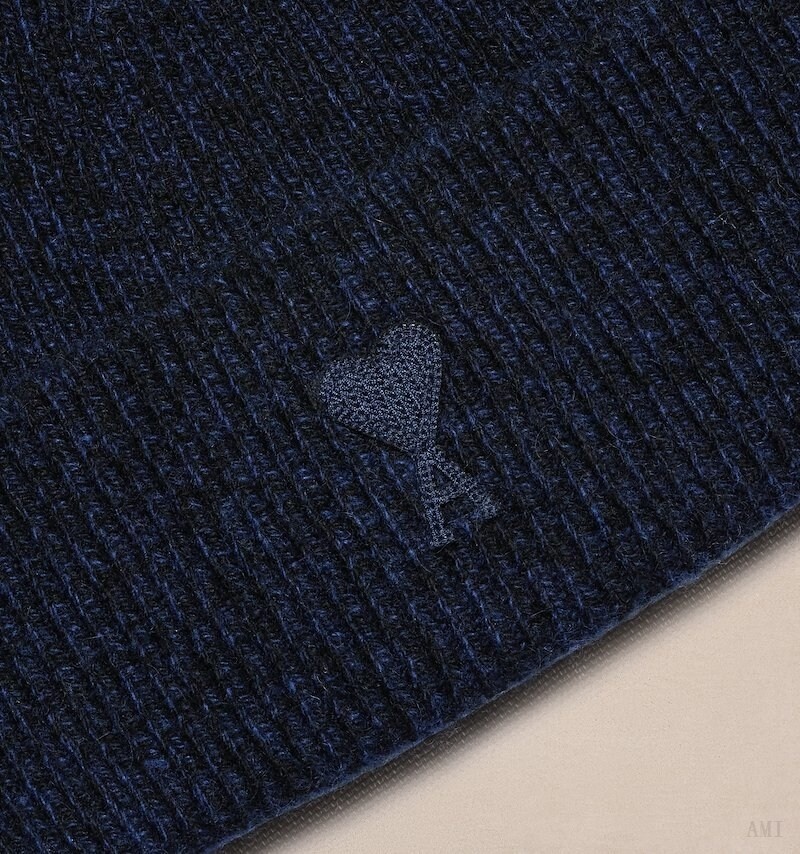 Ami Paris Tonal Ami De Coeur Beanie Azules | QMKF4800