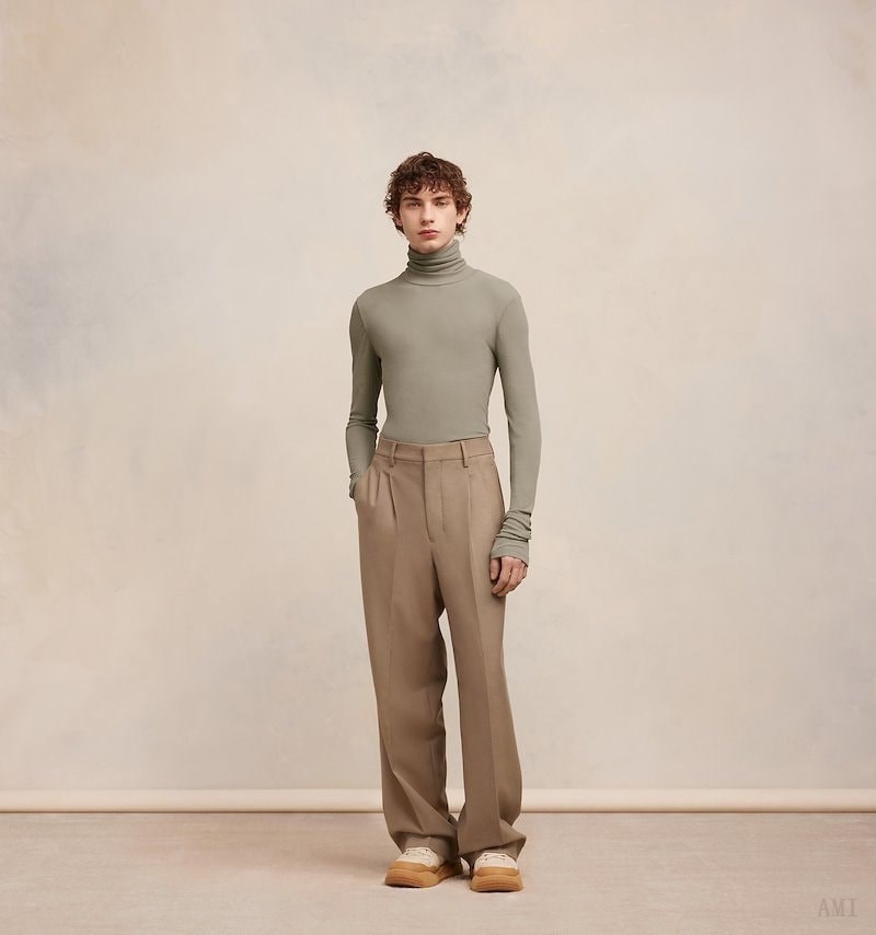 Ami Paris Turtleneck T-shirt Clay | WUDA2609