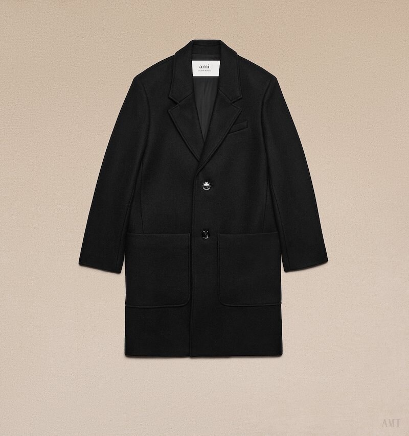 Ami Paris Two Buttons Coat Negros | UJLZ2140