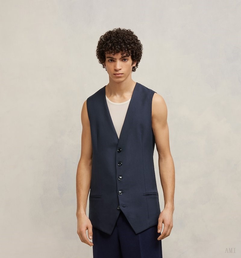 Ami Paris Waistcoat Azules | AHBO8847