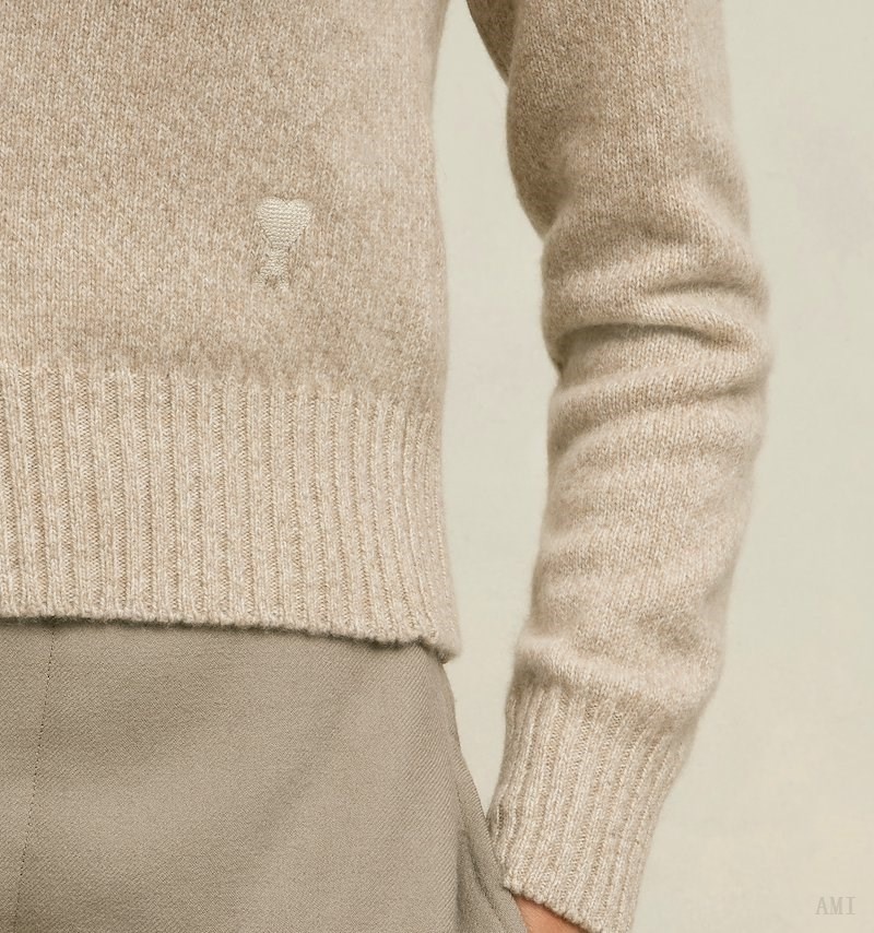 Prendas De Punto Ami Paris Tonal Ami De Coeur Cardigan Champagne | KLQI0725